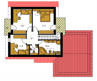 Floor plan of second floor - PREMIER 96